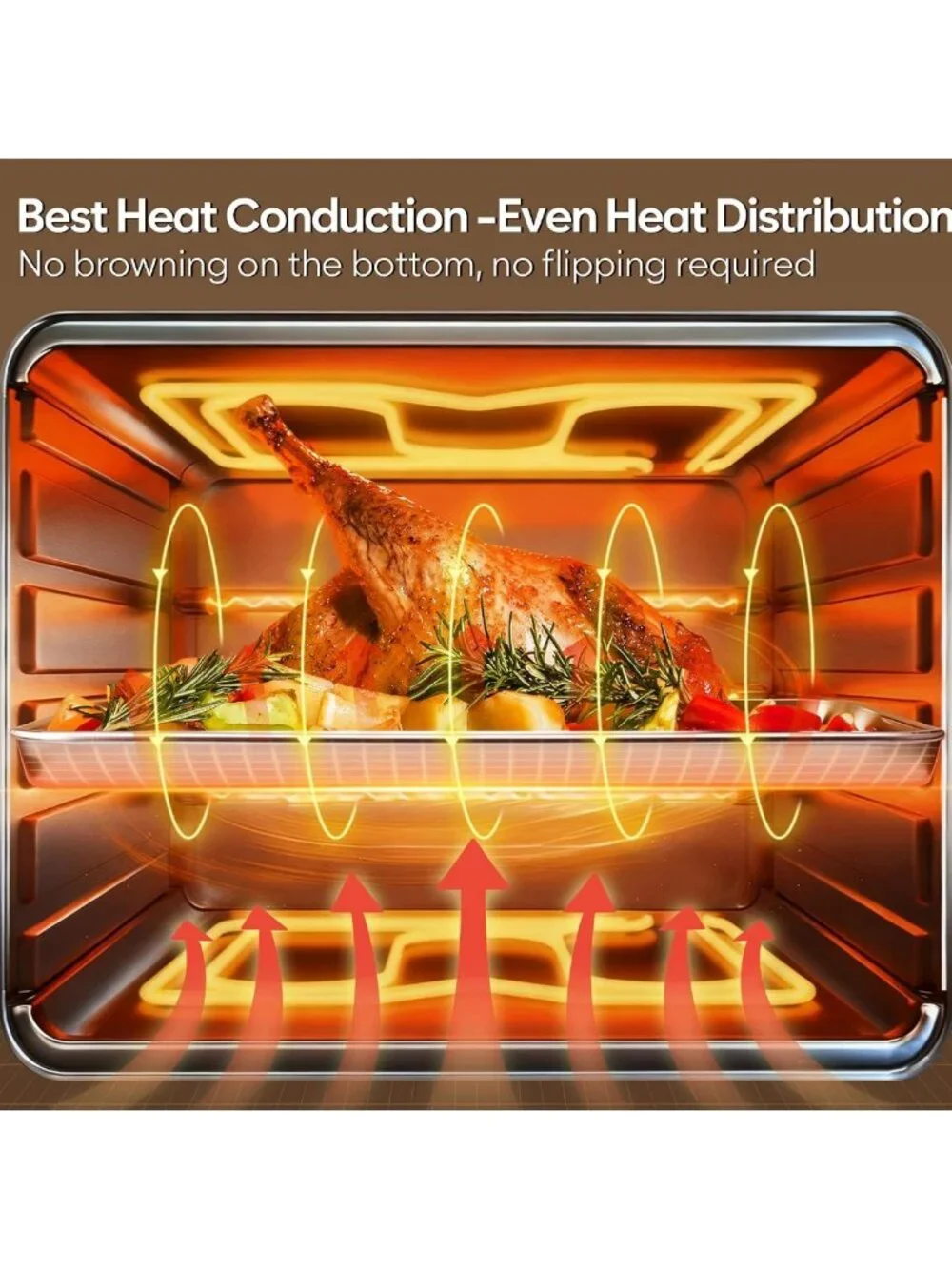 Set of 2 Stainless Steel Half Sheet Pans - Non-Stick Baking Trays for Oven